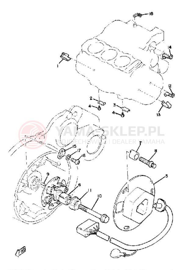 Schemat "Układ zapłonowy" do Yamaha XS850LG