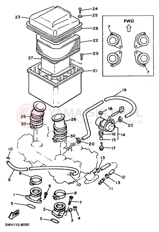 Schemat "Filtr powietrza" do Yamaha XVZ13DB/XVZ13DBC