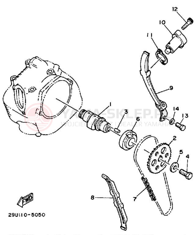 Schemat "Rozrząd - łańcuszek" do Yamaha MOTO-4 YFM250A