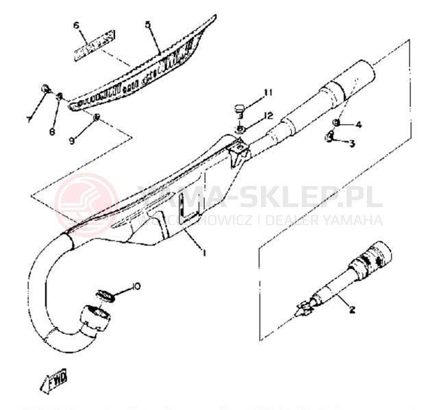 Schemat "Wydech końcowy" do Yamaha TY80A