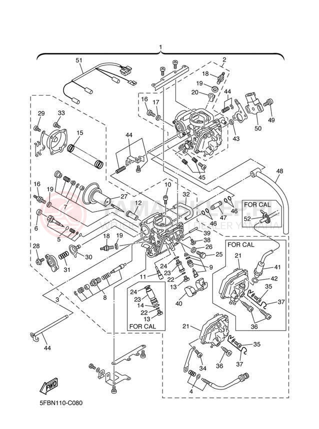 Schemat "Gaźnik" do Yamaha V STAR CUSTOM XVS65S/XVS65SC