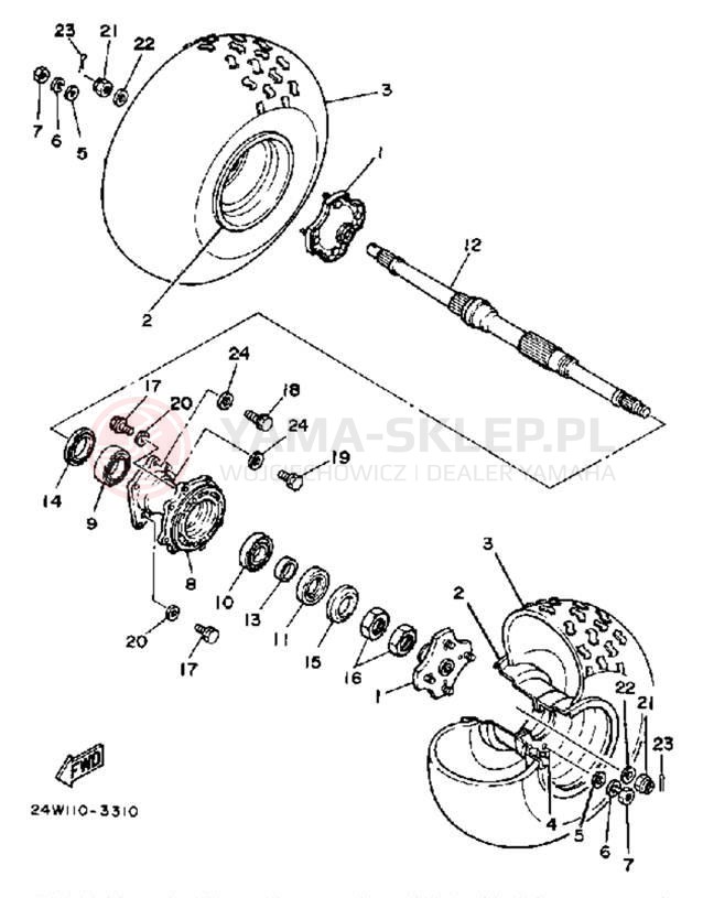 Schemat "Koło tył" do Yamaha YTM200EL
