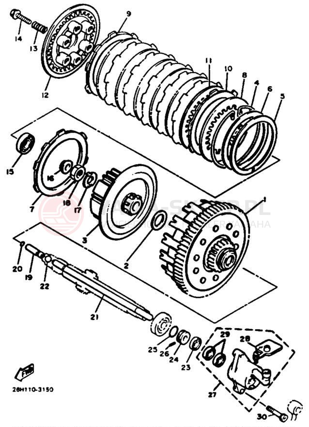 Schemat "sprzęgło" do Yamaha XVZ12DN