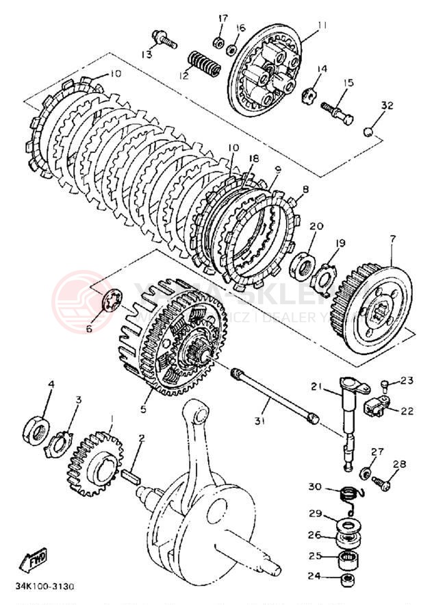 Schemat "sprzęgło" do Yamaha XT600W/XT600WC