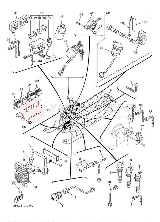 Schemat "układ elektryczny" do Yamaha FX NYTRO XTX FX10XTBL/FX10XTBB
