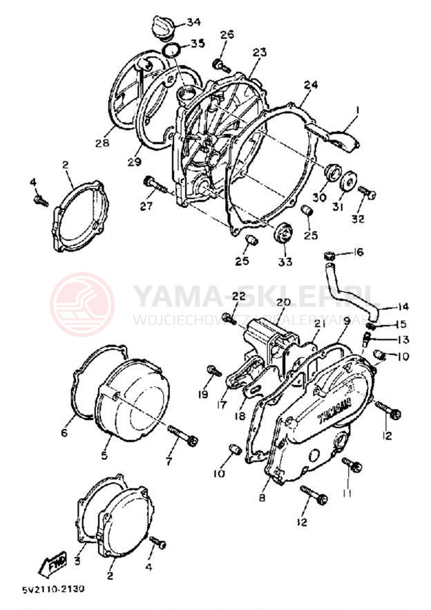 Schemat "Pokrywa silnika" do Yamaha XJ650RJ