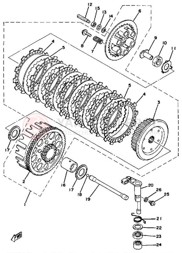 Schemat "sprzęgło" do Yamaha DT250E/DT400E