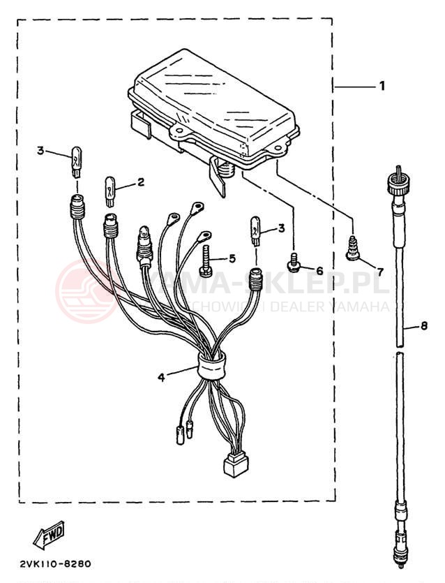 Schemat "licznik" do Yamaha RAZZ SH50N