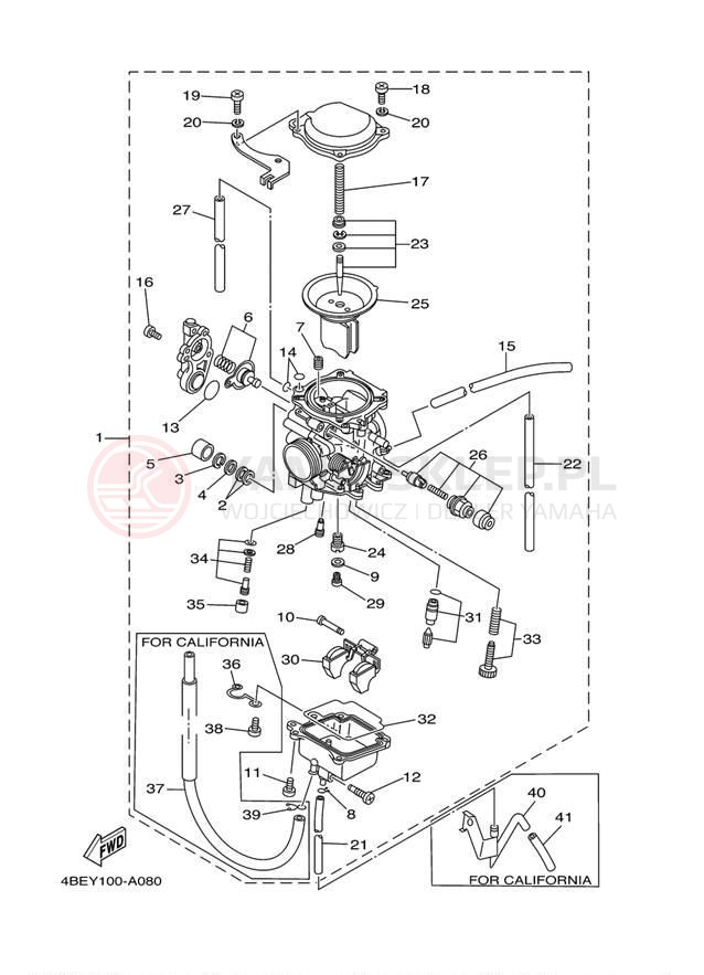 Schemat "Gaźnik" do Yamaha XT225 XT225RC/XT225R