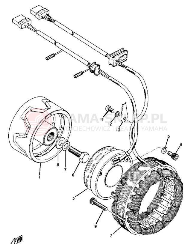 Schemat "Układ zapłonowy" do Yamaha TX500