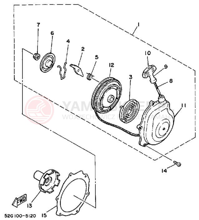 Schemat "rozrusznik" do Yamaha MOTO-4 YFM200DXT