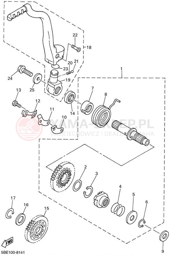 Schemat "rozrusznik" do Yamaha WR400F WR400FL