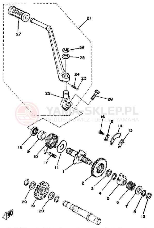 Schemat "kopniak" do Yamaha SR250H