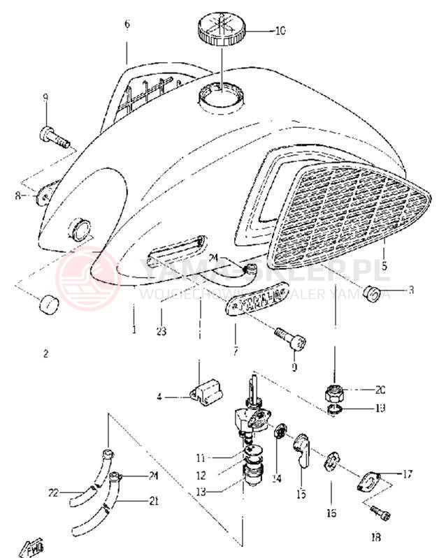 Schemat "zbiornik paliwa" do Yamaha YL1E