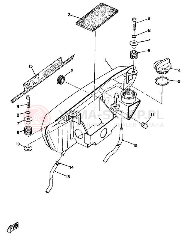 Schemat "Miska olejowa" do Yamaha DT175B
