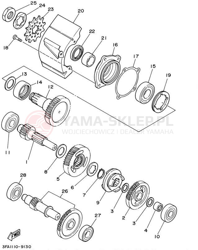 Schemat "Skrzynia biegów " do Yamaha BREEZE YFA1PC/YFA1P