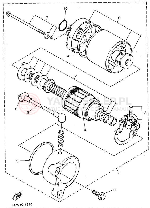 Schemat "rozrusznik" do Yamaha SECA II XJ600SG/XJ600SGC