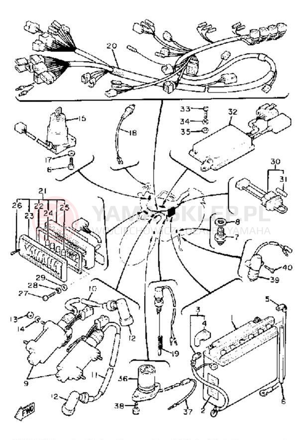 Schemat "układ elektryczny" do Yamaha VIRAGO 750 XV750H