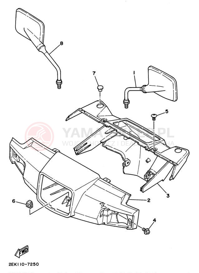 Schemat "elementy nadwozia" do Yamaha RAZZ SH50L