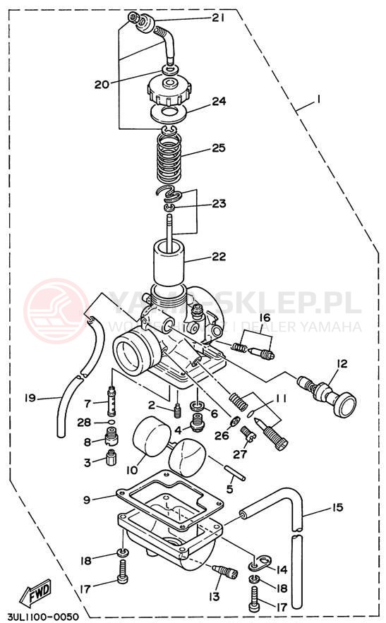 Schemat "Gaźnik" do Yamaha RT100L