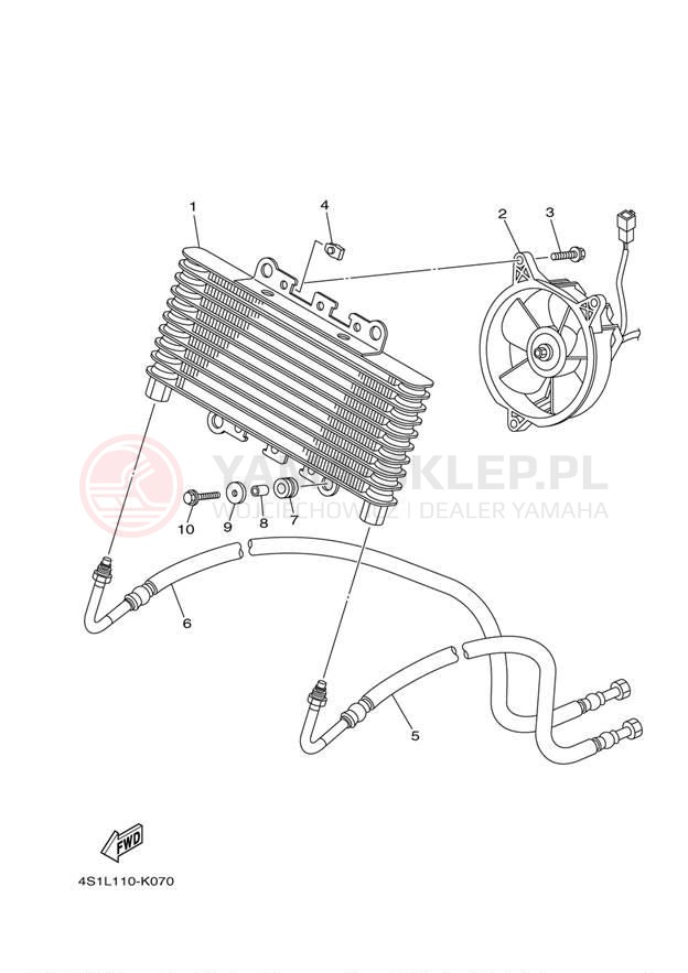 Schemat "Chłodnica oleju" do Yamaha BIG BEAR 4WD HUNTER YFM40FBHB