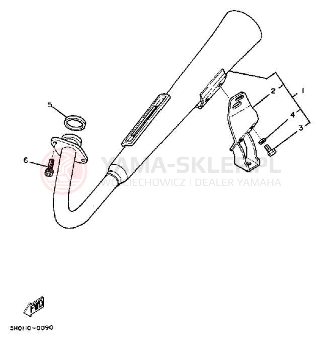 Schemat "Wydech końcowy" do Yamaha SR185J
