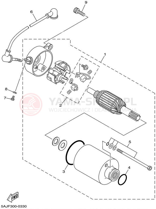 Schemat "rozrusznik" do Yamaha VIRAGO 250 XV250P/XV250PC