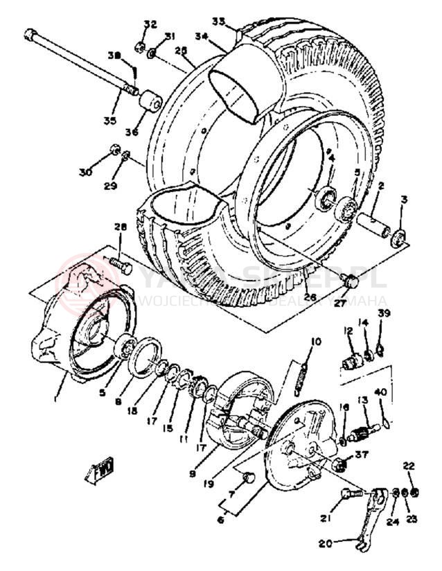 Schemat "Koło przód" do Yamaha LB50PG