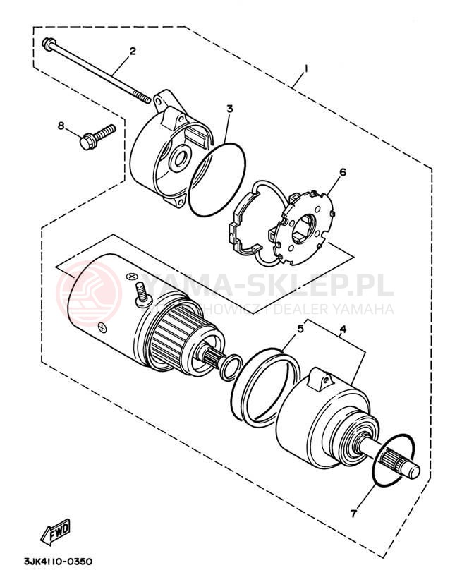 Schemat "rozrusznik" do Yamaha VIRAGO 750 XV750J1/XV750JC1