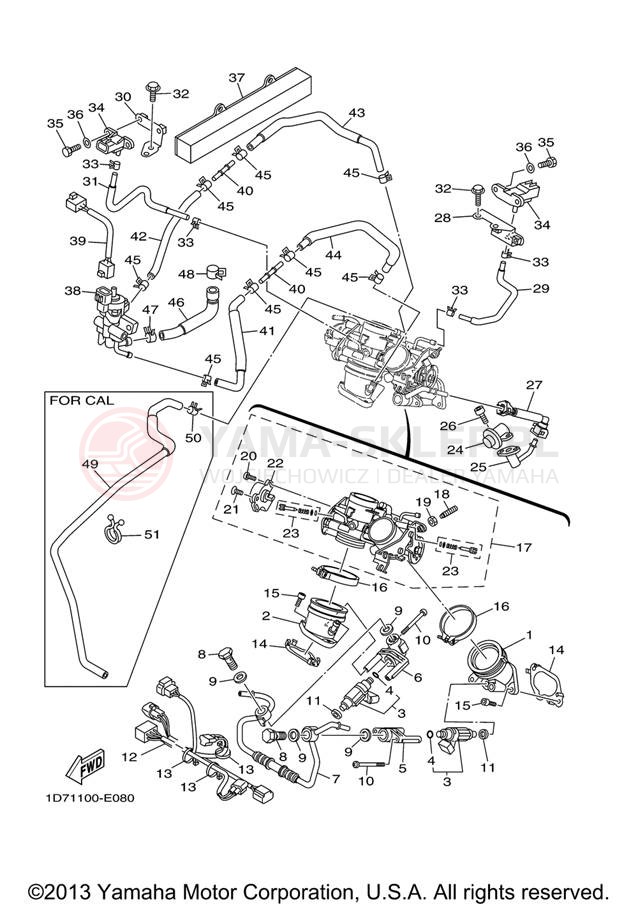 Schemat "Wtrysk paliwa" do Yamaha STRATOLINER XV19CTV/XV19CTVC