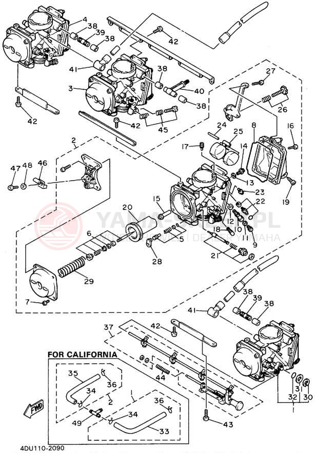 Schemat "Gaźnik" do Yamaha SECA II XJ600SFC/XJ600SF