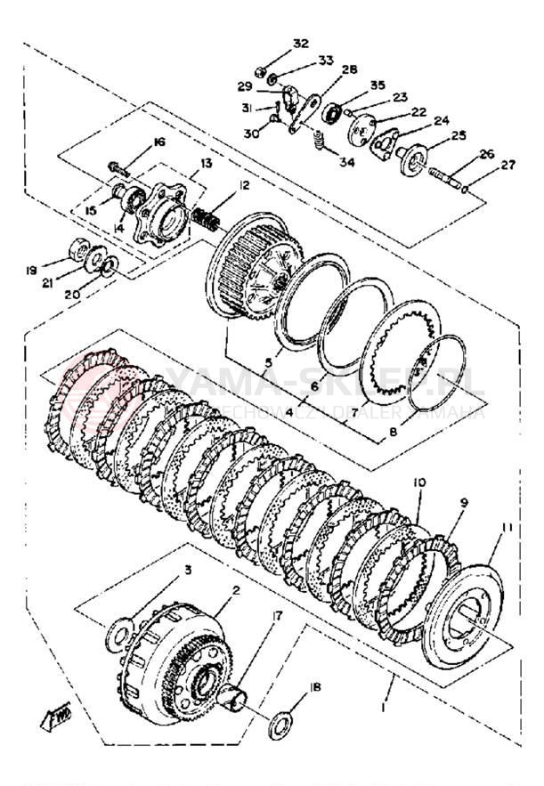 Schemat "sprzęgło" do Yamaha XS1100LH