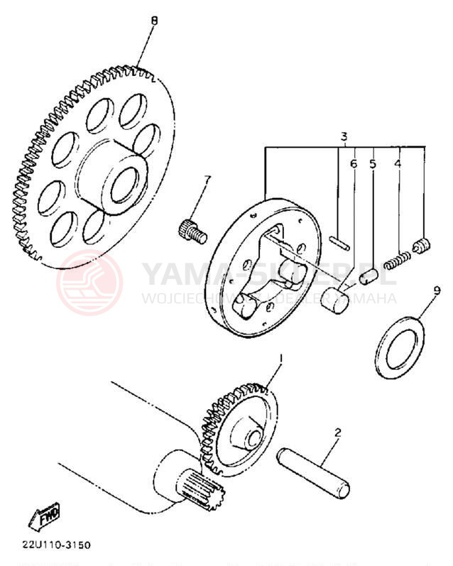 Schemat "rozrusznik" do Yamaha VIRAGO 535 XV535U