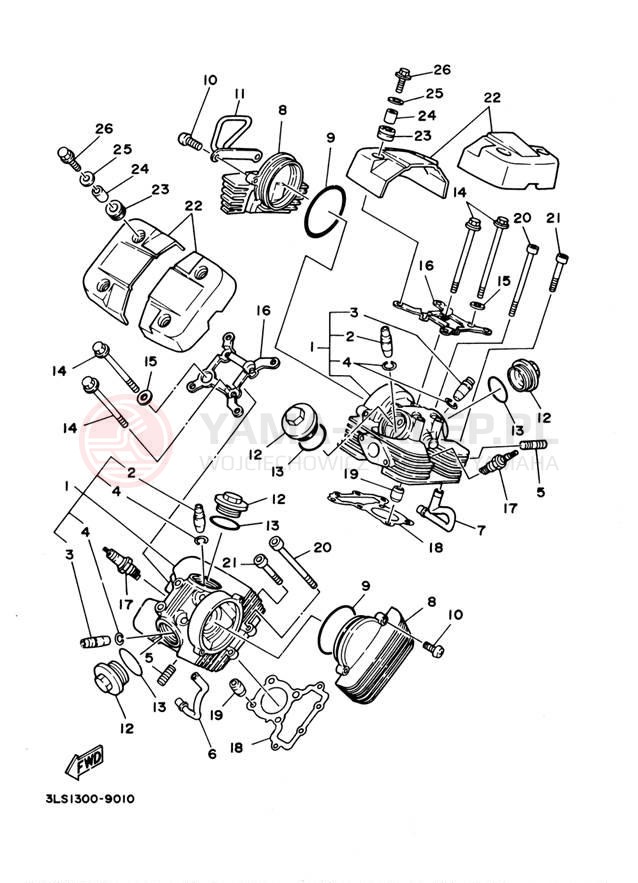 Schemat "głowica" do Yamaha VIRAGO 250 XV250SC/XV250S