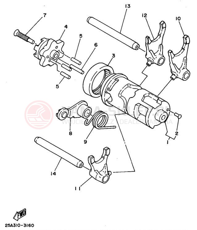 Schemat "Wodziki, automat" do Yamaha SEROW XT225F/XT225FC