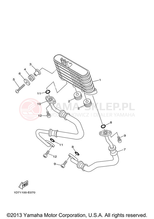 Schemat "Chłodnica oleju" do Yamaha STRATOLINER XV19CTV/XV19CTVC