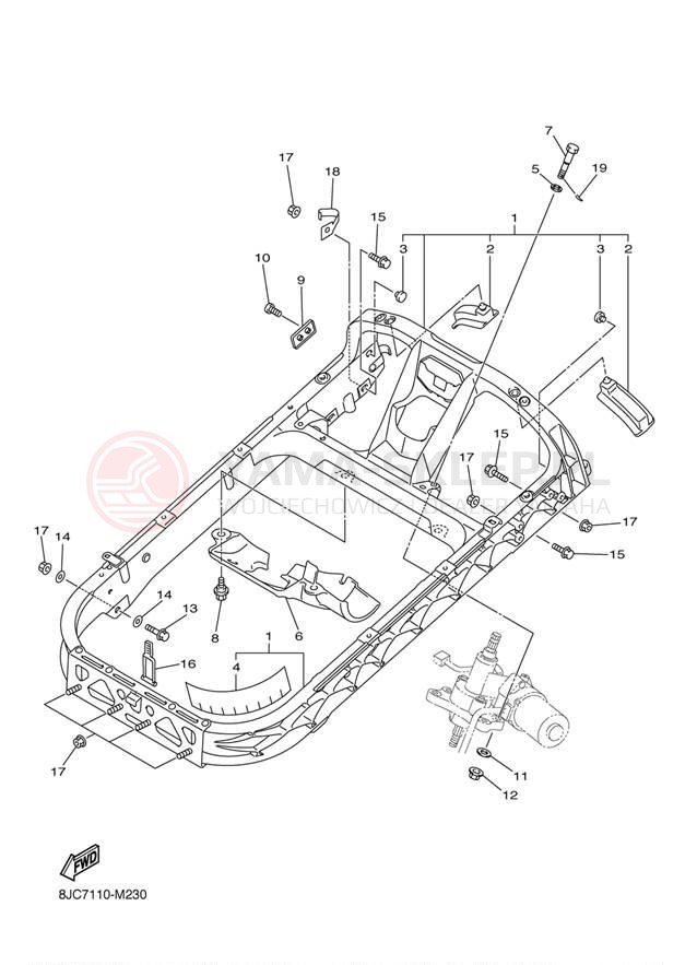 Schemat "STEERING GATE" do Yamaha APEX XTX RX10PXTER/RX10PXTEL