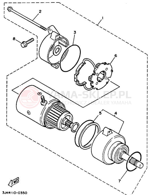 Schemat "rozrusznik" do Yamaha VIRAGO 750 XV750E/XV750EC
