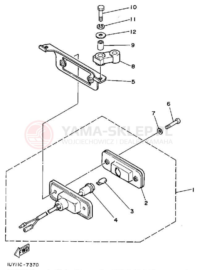Schemat "lampa tył" do Yamaha WARRIOR YFM350XD_M
