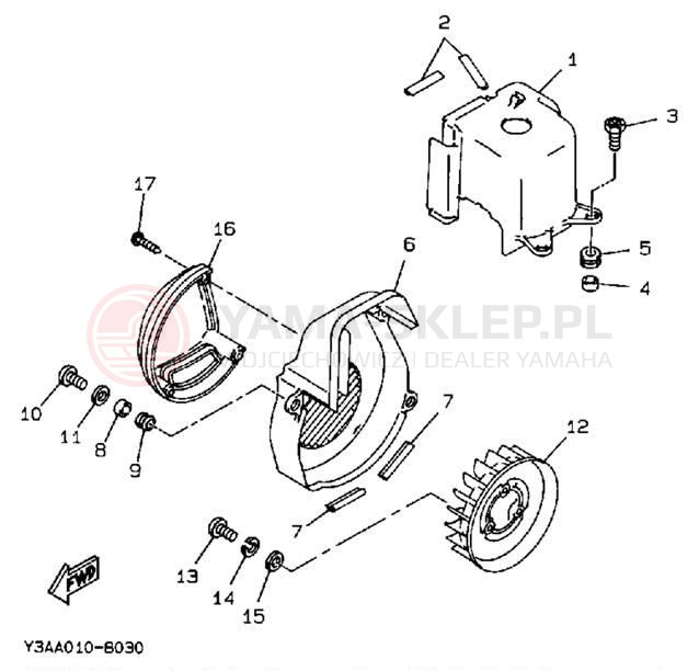 Schemat "Obudowa wentylatora" do Yamaha ZUMA CW50TA