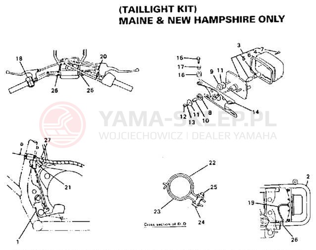 Schemat "Oświetlenie tył" do Yamaha BLASTER YFS200E_MN