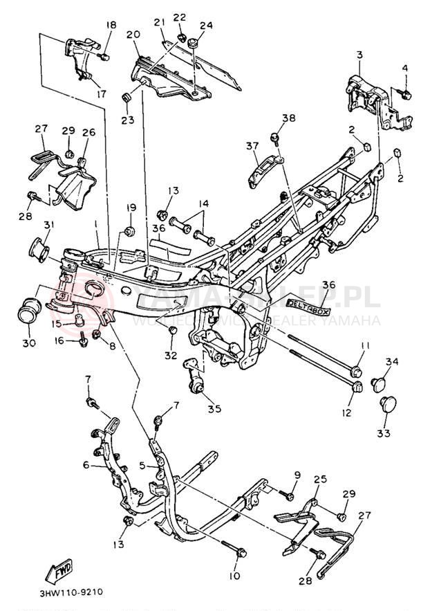 Schemat "rama" do Yamaha FZR600RBC
