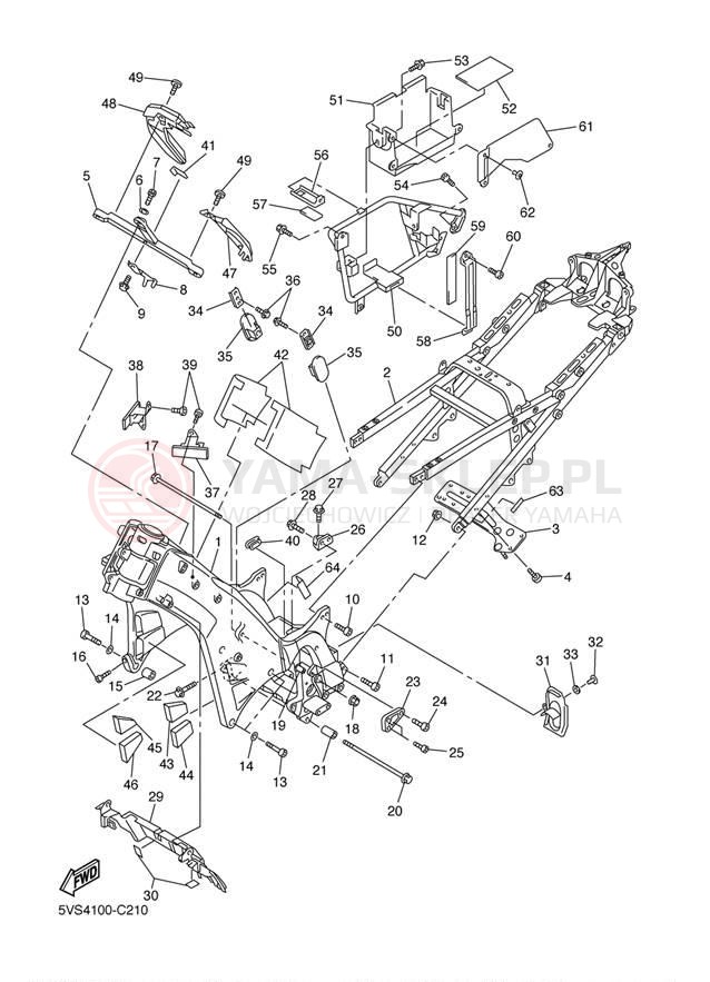 Schemat "rama" do Yamaha FJR1300ABS FJR13AT/FJR13ATC