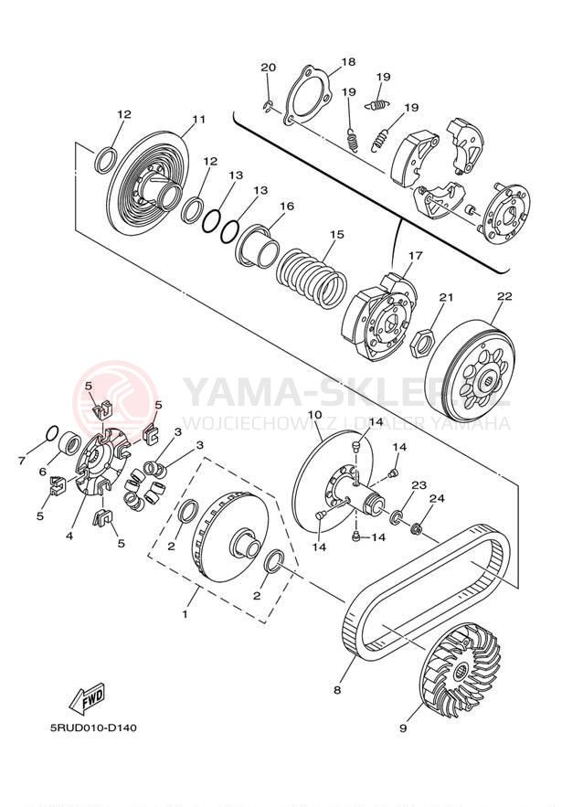 Schemat "sprzęgło" do Yamaha MAJESTY YP400YG
