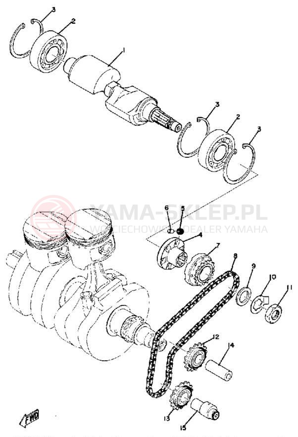Schemat "wałek wyrównujący" do Yamaha XS500B