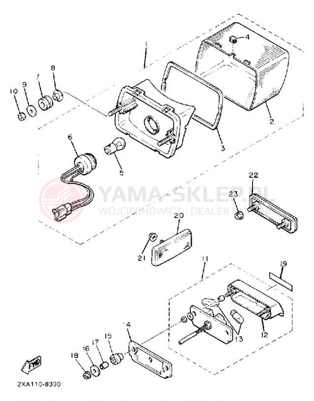 Schemat "lampa tył" do Yamaha RADIAN YX600UC/YX600U