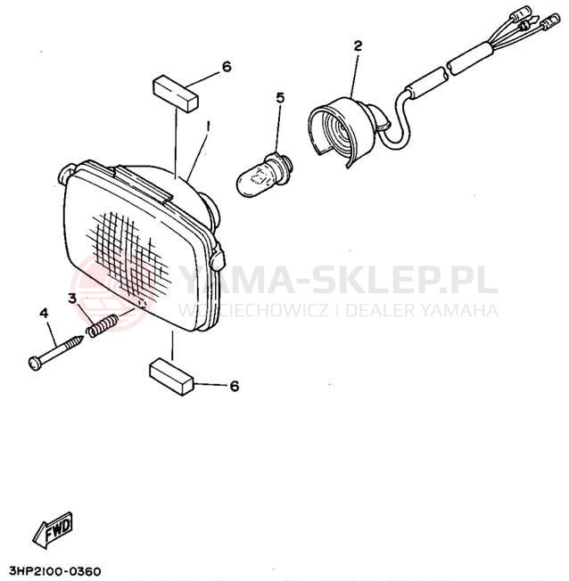 Schemat "Lampa przód" do Yamaha MOTO-4 YFM350ERF