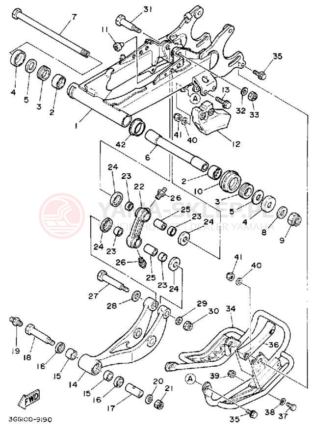 Schemat "wahacz" do Yamaha YFZ350D