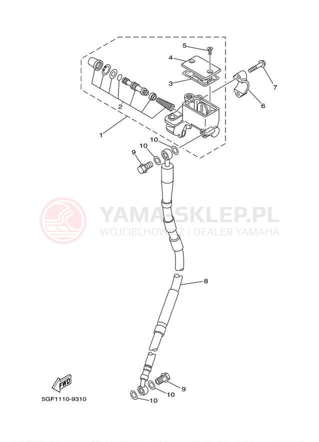 Schemat "Pompa hamulcowa przednia" do Yamaha TTR250 TTR250M/TTR250MC