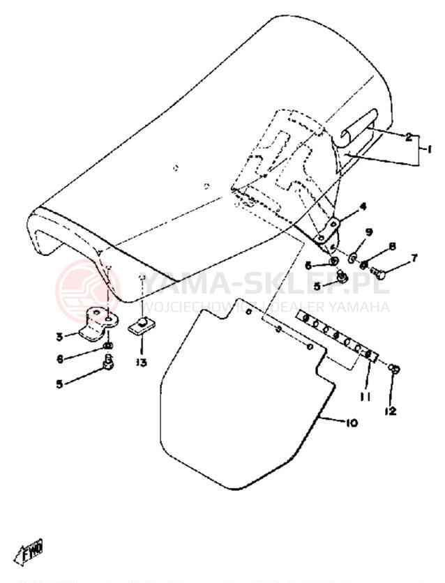 Schemat "siedzenie" do Yamaha YZ400D